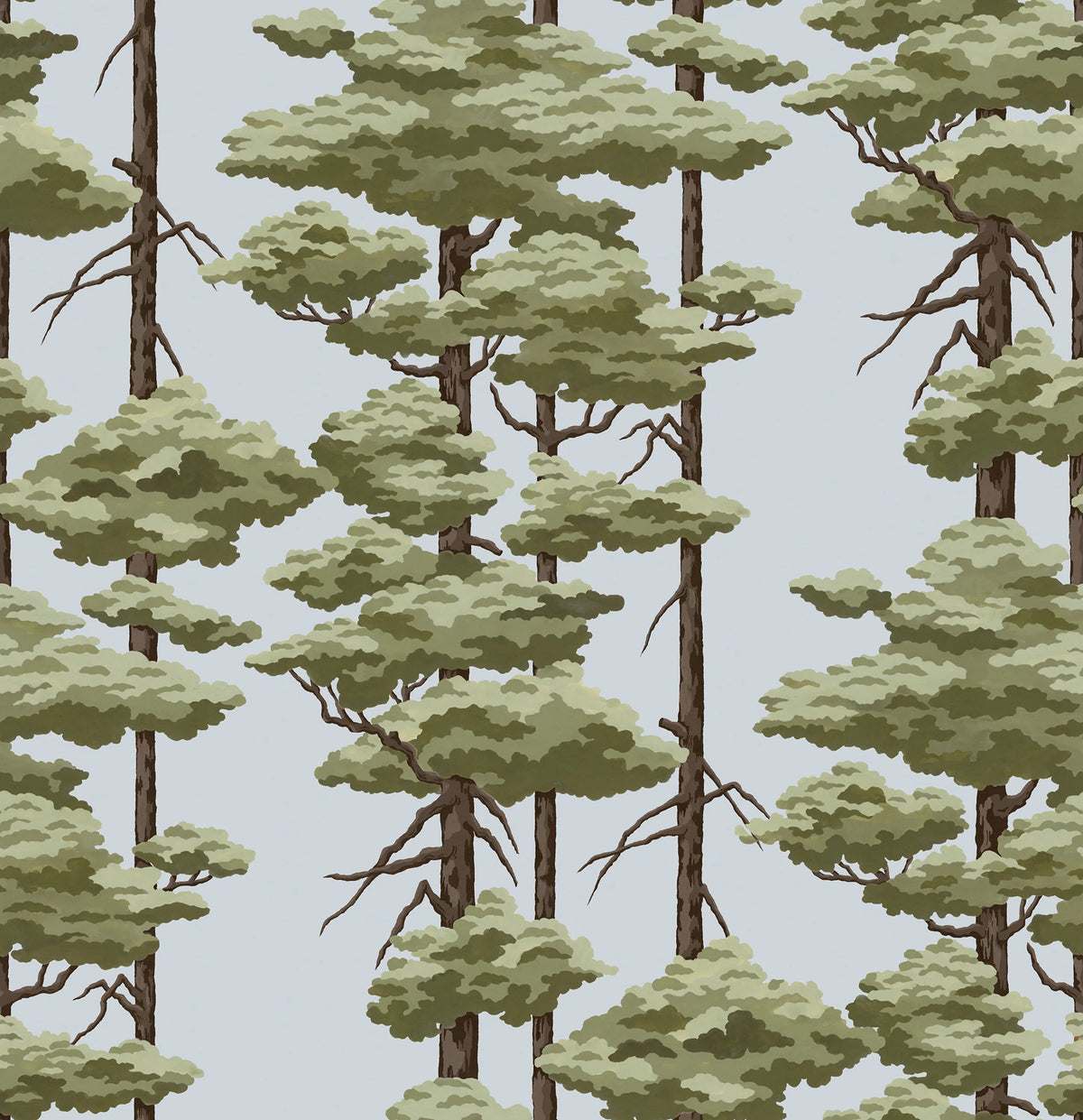 Highland Pines, Blue Mural Wallpaper - pure wallpaper artwork