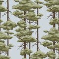 Highland Pines, Blue Mural Wallpaper - pure wallpaper artwork