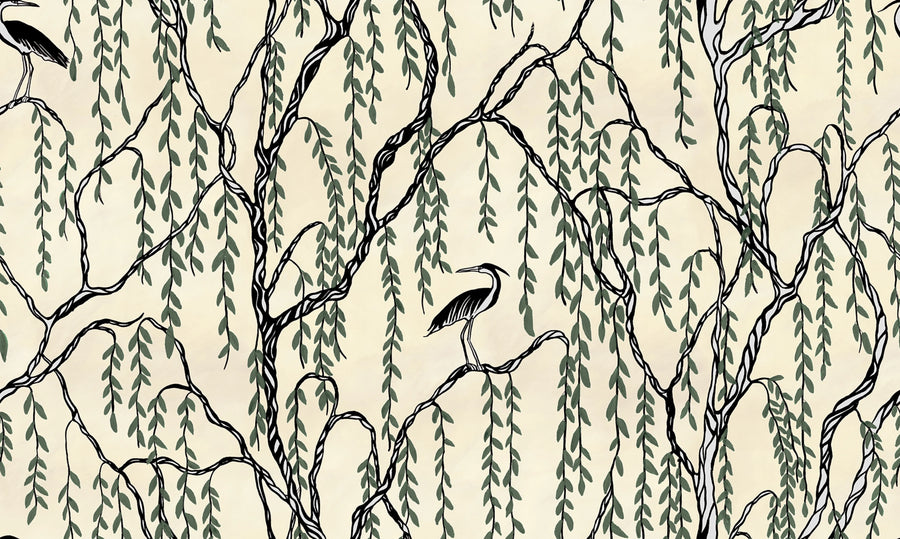 Droptree, Green Mural Wallpaper