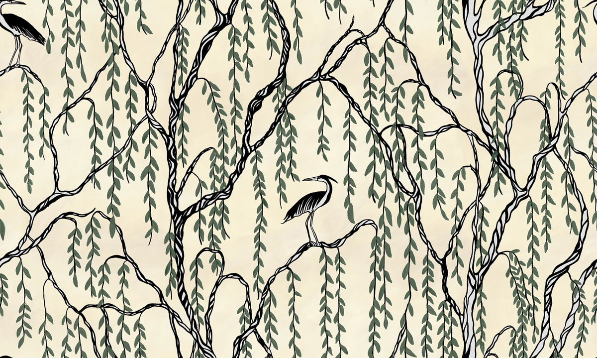 Droptree, Green Mural Wallpaper - pure wallpaper artwork