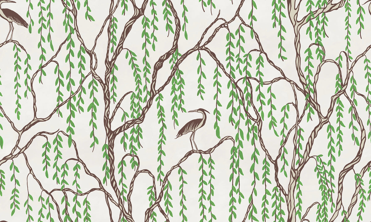 Droptree, Beige Mural Wallpaper - pure wallpaper artwork