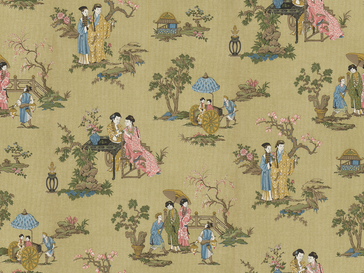 Toile Conversation, Brown Mural Wallpaper - pure wallpaper artwork
