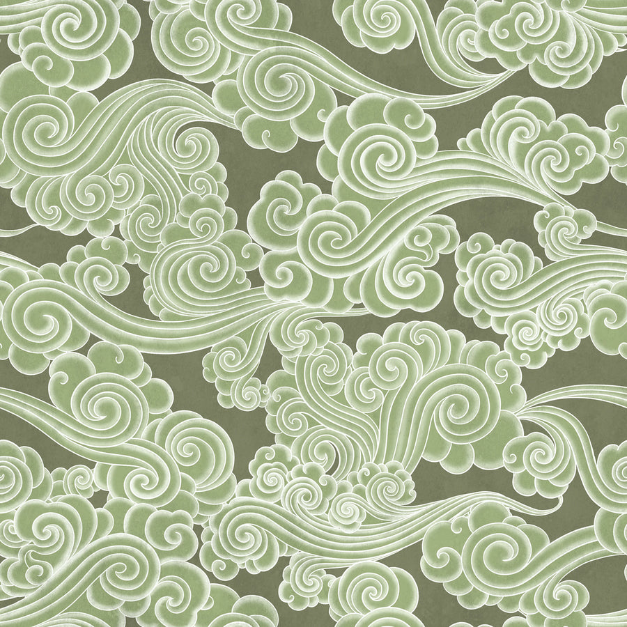 Kumo, Green Mural Wallpaper