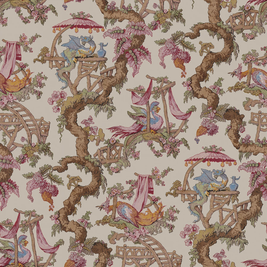 Dragon Tree Bloom, Beige Mural Wallpaper