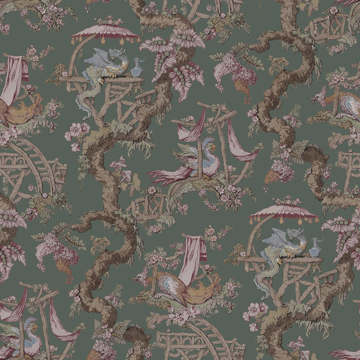 Dragon Tree Bloom, Green Mural Wallpaper - pure wallpaper artwork