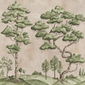 Poetic Trees, Pink Mural Wallpaper - pure wallpaper artwork
