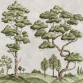 Poetic Trees, Beige Mural Wallpaper - pure wallpaper artwork