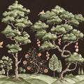 Forest Poem, Black Mural Wallpaper - pure wallpaper artwork