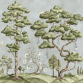 Forest Poem, Light Blue Mural Wallpaper - pure wallpaper artwork