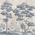 Forest Poem, Blue Mural Wallpaper - pure wallpaper artwork
