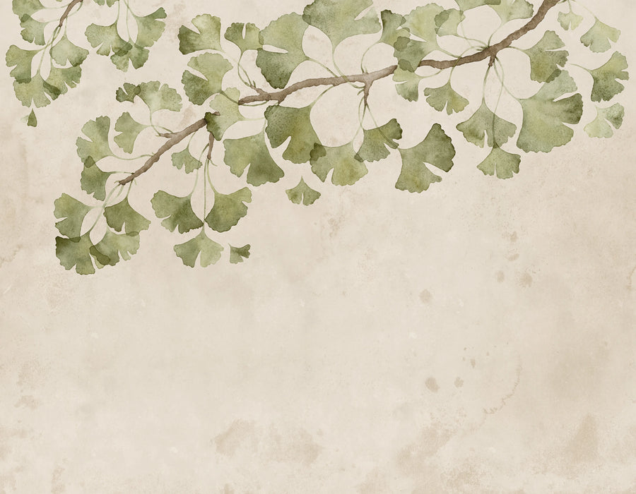 Maidenhair Tree, Light Green Mural Wallpaper