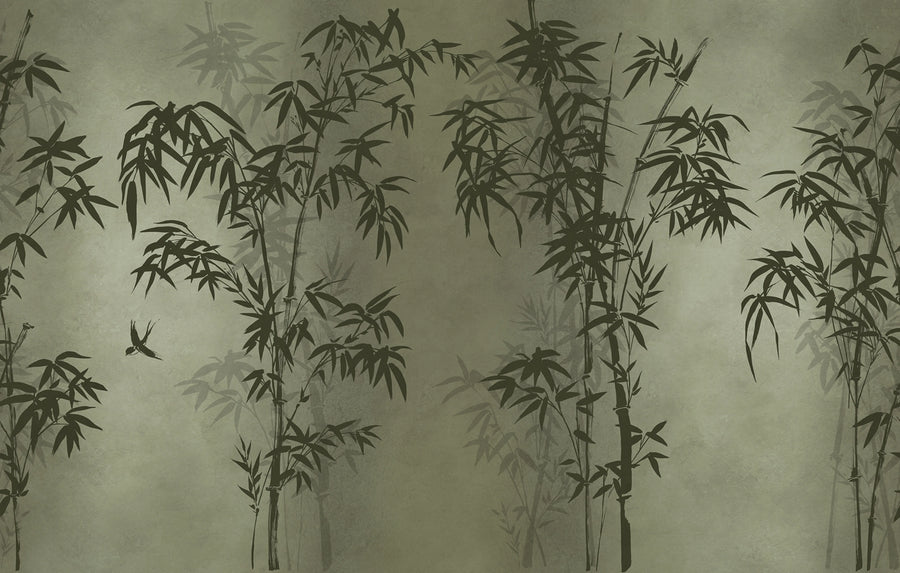 Bambusa, Green Mural Wallpaper