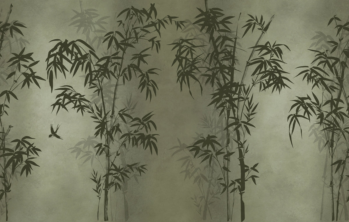 Bambusa, Green Mural Wallpaper - pure wallpaper artwork