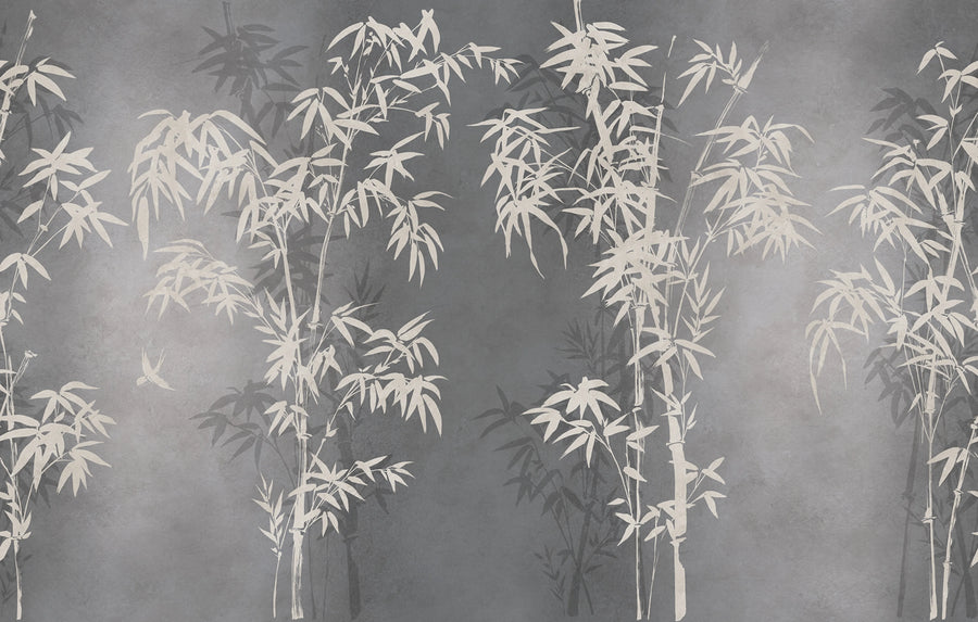 Bambusa, Gray Mural Wallpaper
