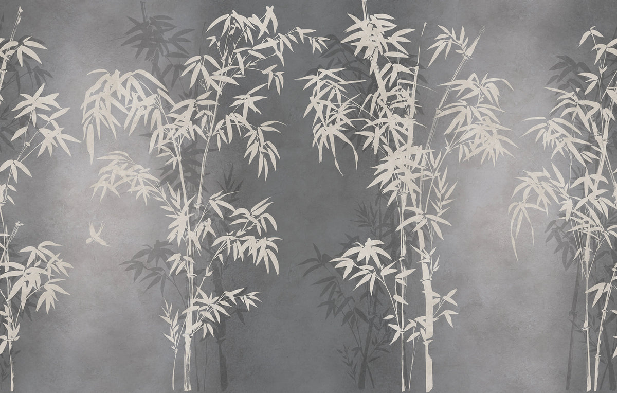 Bambusa, Gray Mural Wallpaper - pure wallpaper artwork