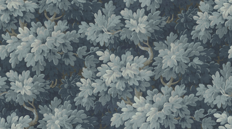 Vintage Foliage, Dark Blue Mural Wallpaper
