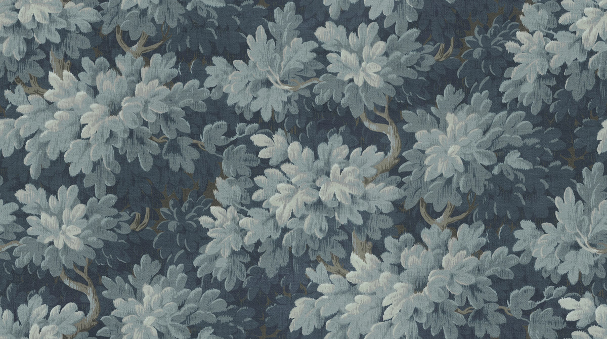 Vintage Foliage, Dark Blue Mural Wallpaper - pure wallpaper artwork