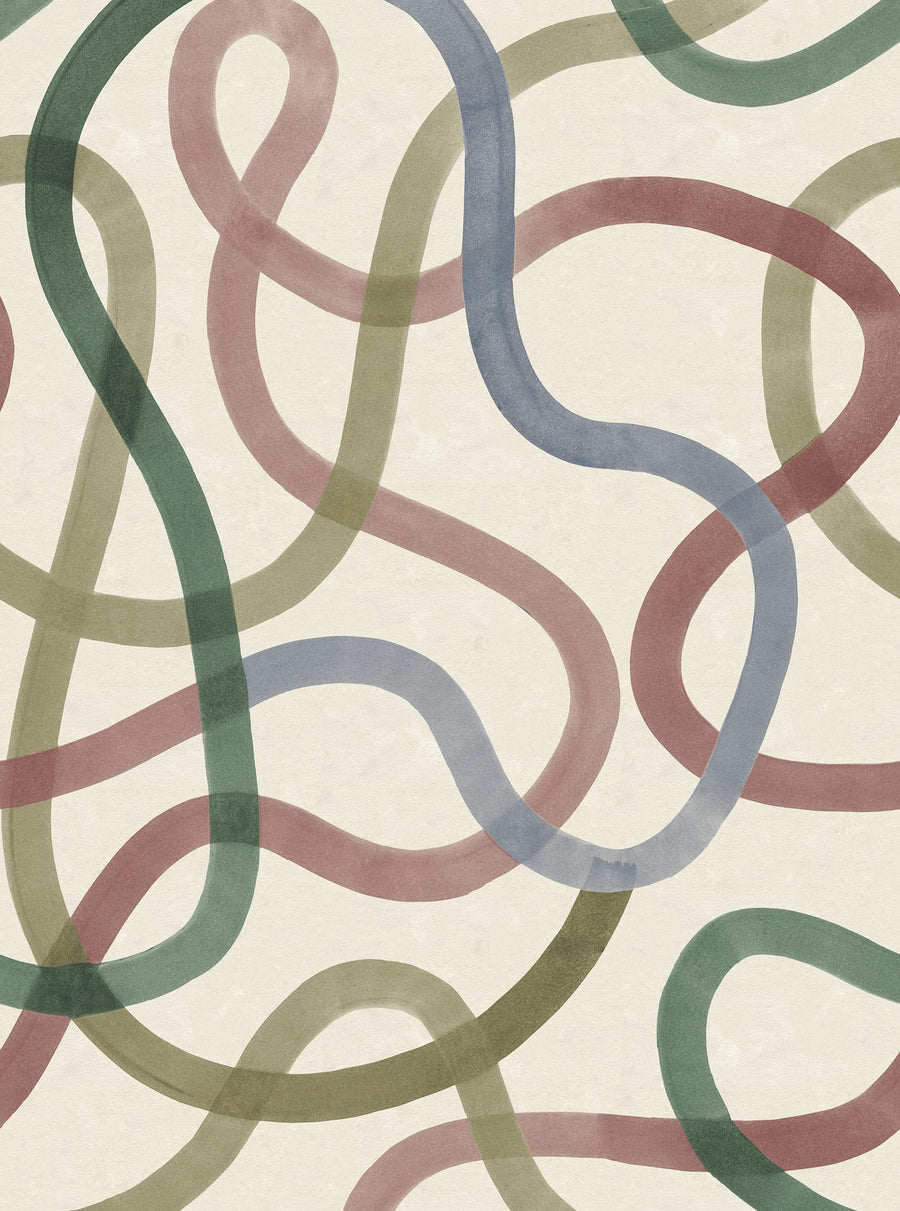 Serpentine, Retro Mural Wallpaper