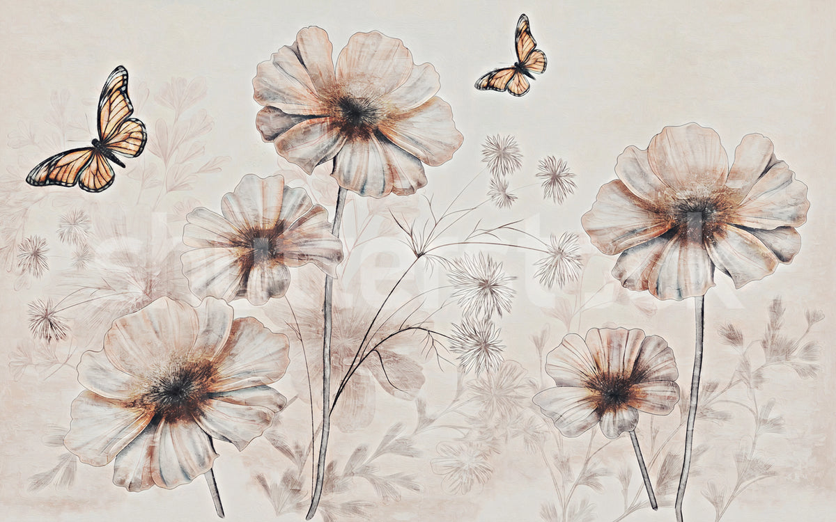 Giant Flowers, Pink Mural Wallpaper - pure wallpaper artwork