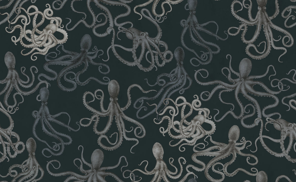 Octopus, Dark Mural Wallpaper - pure wallpaper artwork