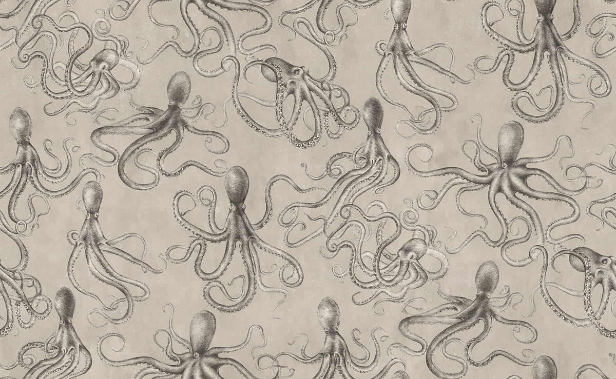 Octopus, Beige Mural Wallpaper - pure wallpaper artwork