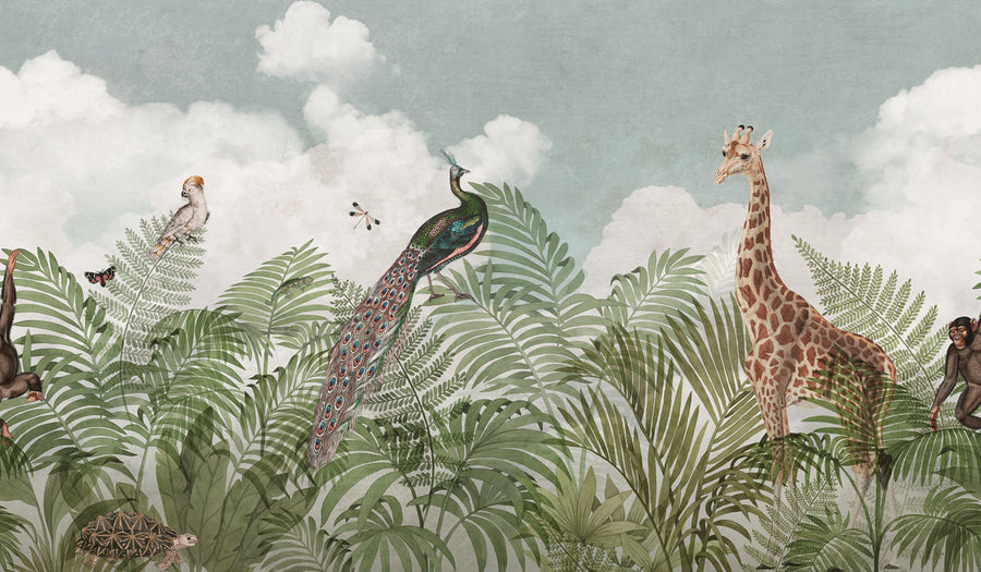 Wild Haven, Green Mural Wallpaper