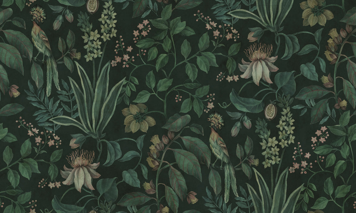 Tropical Harmony, Dark Mural Wallpaper - pure wallpaper artwork