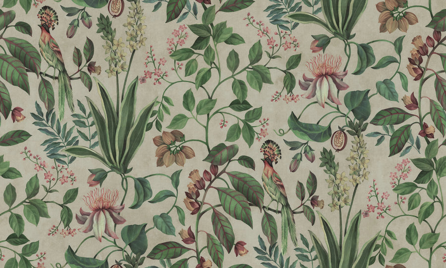 Tropical Harmony, Green Mural Wallpaper