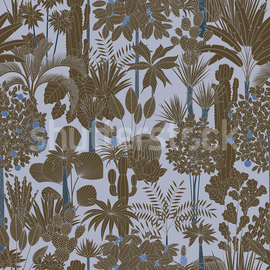 Wild Tropics, Light Blue Mural Wallpaper