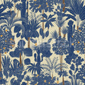 Wild Tropics, Blue Mural Wallpaper - pure wallpaper artwork