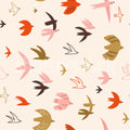Flying Birds, Pink Mural Wallpaper - pure wallpaper artwork