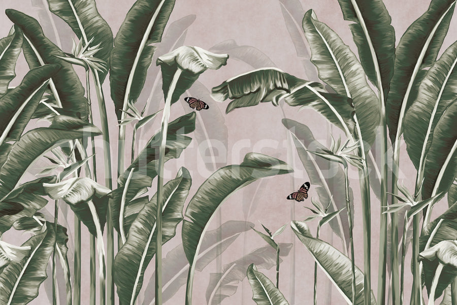 Tropical Butterflies, Day Mural Wallpaper