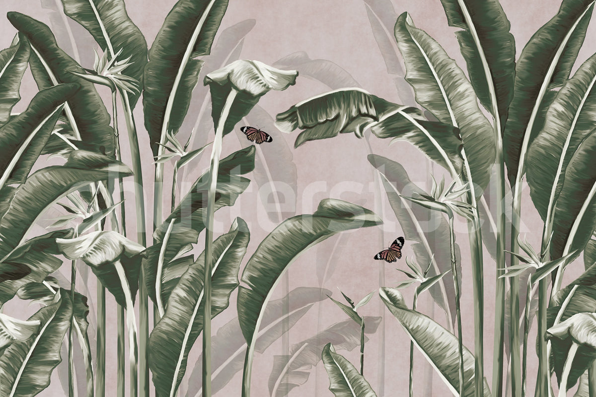 Tropical Butterflies, Day Mural Wallpaper - pure wallpaper artwork
