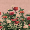 Vintage Meadow, Pink Mural Wallpaper - pure wallpaper artwork