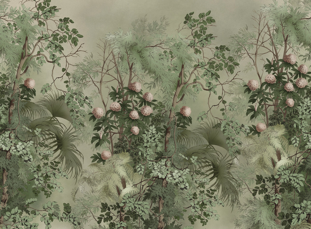 Tropical Bush, Green Mural Wallpaper - pure wallpaper artwork