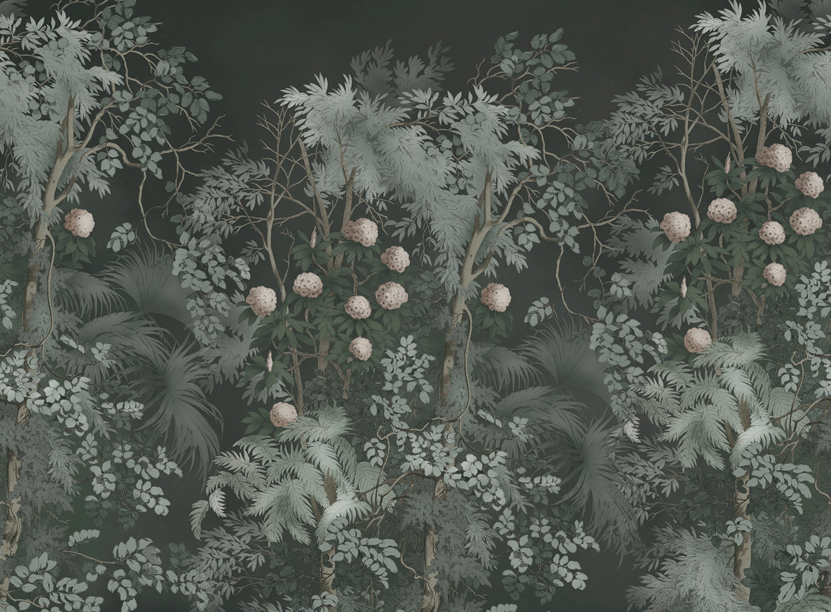 Tropical Bush, Night Mural Wallpaper - pure wallpaper artwork