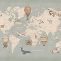 Playful World, Blue Mural Wallpaper - pure wallpaper artwork