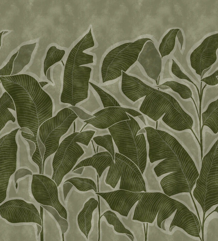 Tropical Breeze, Green Mural Wallpaper