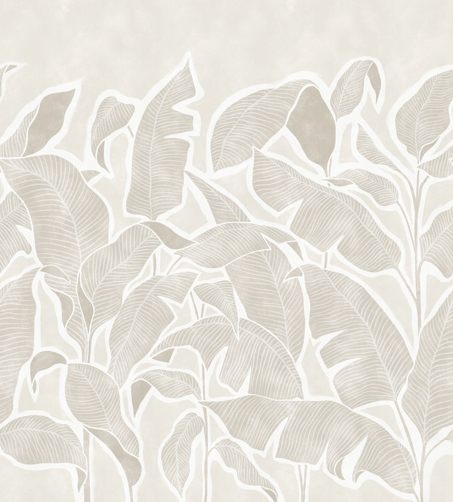 Tropical Breeze, Beige Mural Wallpaper