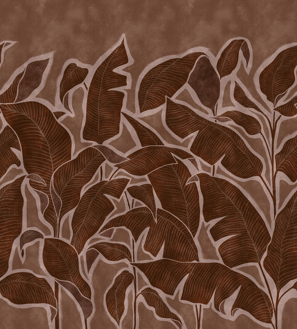Tropical Breeze, Burgundy Mural Wallpaper - pure wallpaper artwork