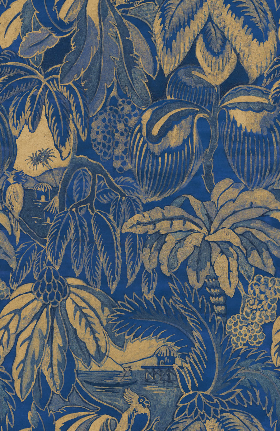 Golden Mirage, Blue Mural Wallpaper