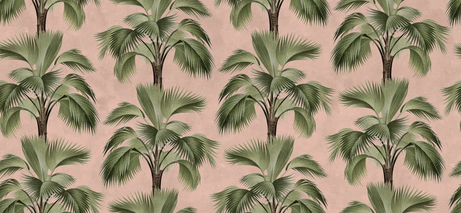 Tropical Rhythm, Pink Mural Wallpaper