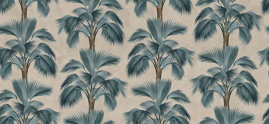 Tropical Rhythm, Blue Mural Wallpaper