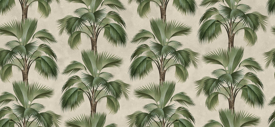 Tropical Rhythm, Beige Mural Wallpaper