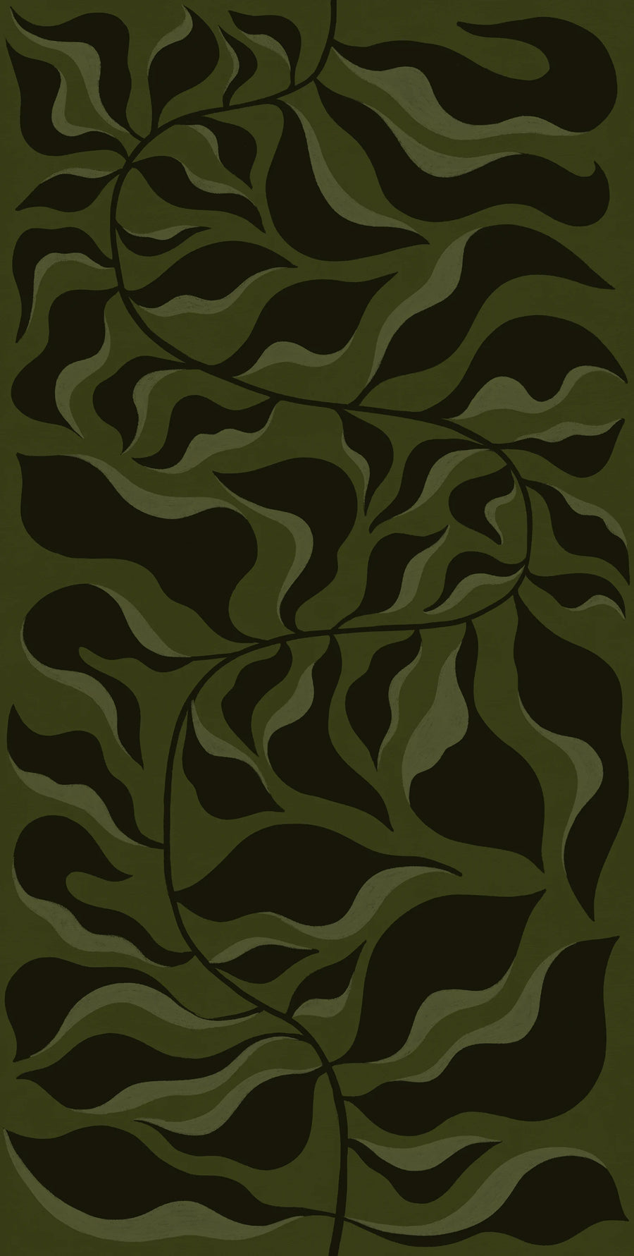 Bold Botanica, Dark Green Mural Wallpaper