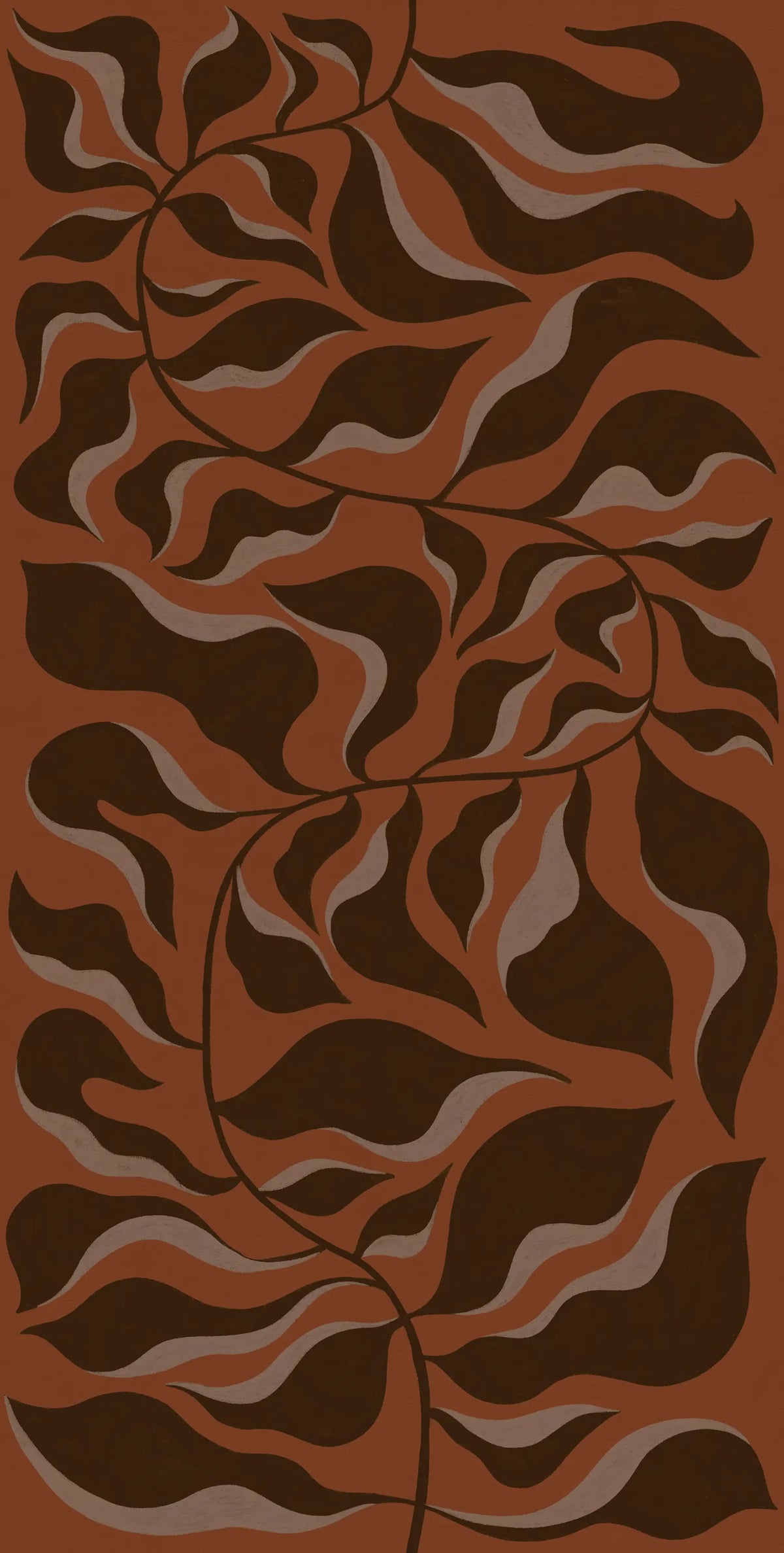 Bold Botanica, Rust Mural Wallpaper - pure wallpaper artwork