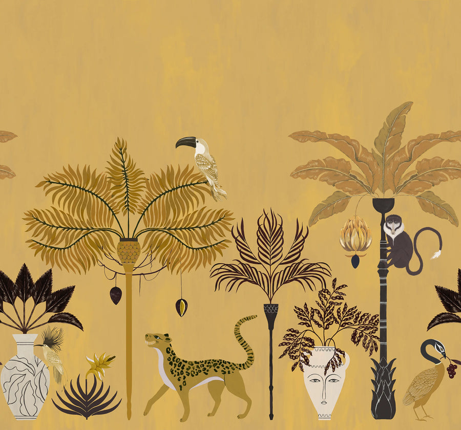 Savanna Chic, Yellow Mural Wallpaper