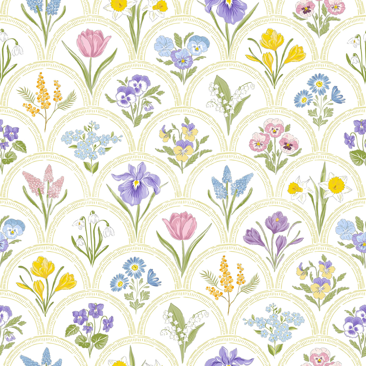 Botanic Arches, Spring Mural Wallpaper - pure wallpaper artwork