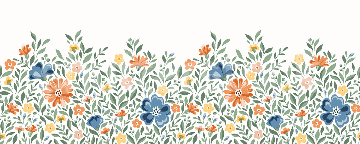 Whimsy Meadow, Summer Mural Wallpaper - pure wallpaper artwork