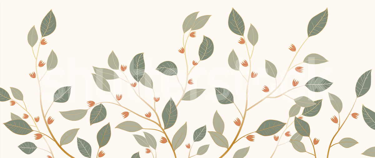 Botanic Foliage, Spring Mural Wallpaper - pure wallpaper artwork